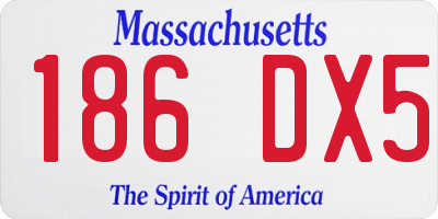 MA license plate 186DX5
