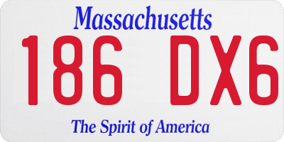 MA license plate 186DX6