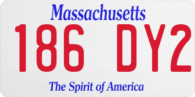 MA license plate 186DY2