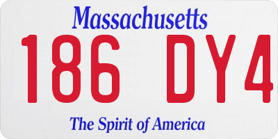 MA license plate 186DY4