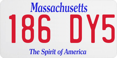MA license plate 186DY5