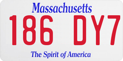 MA license plate 186DY7