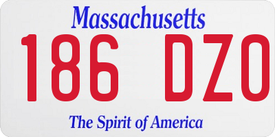 MA license plate 186DZ0