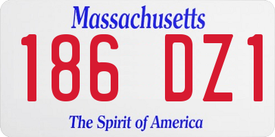 MA license plate 186DZ1
