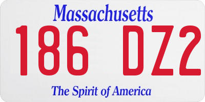 MA license plate 186DZ2