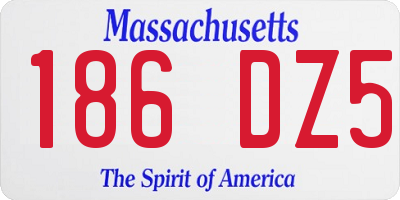 MA license plate 186DZ5