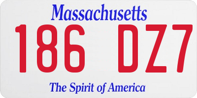 MA license plate 186DZ7