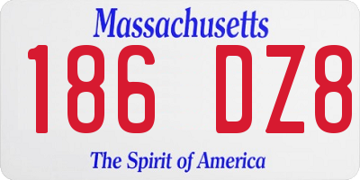 MA license plate 186DZ8