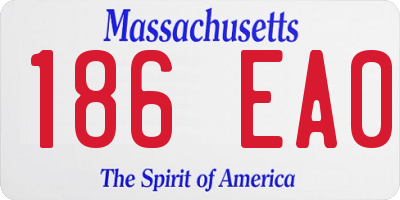 MA license plate 186EA0