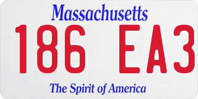 MA license plate 186EA3