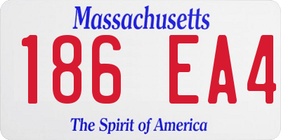 MA license plate 186EA4