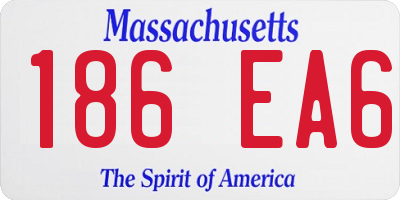 MA license plate 186EA6