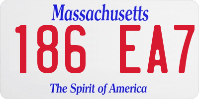MA license plate 186EA7