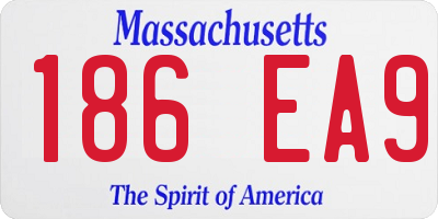 MA license plate 186EA9