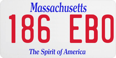 MA license plate 186EB0