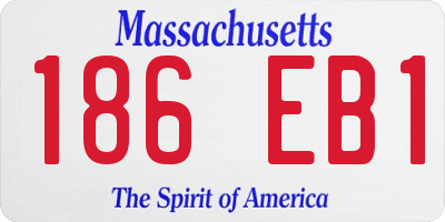 MA license plate 186EB1