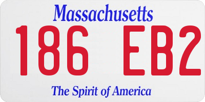 MA license plate 186EB2