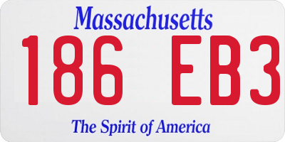 MA license plate 186EB3