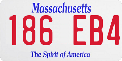 MA license plate 186EB4