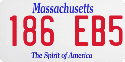 MA license plate 186EB5