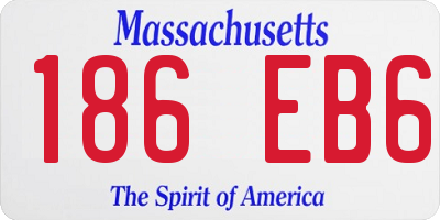 MA license plate 186EB6