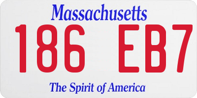 MA license plate 186EB7