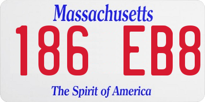 MA license plate 186EB8