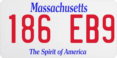 MA license plate 186EB9
