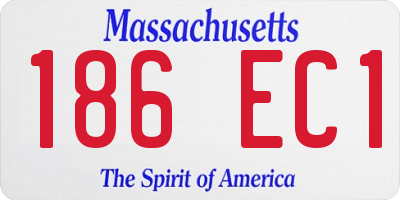 MA license plate 186EC1