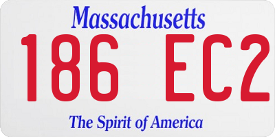 MA license plate 186EC2