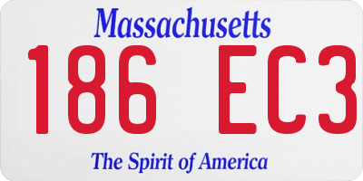 MA license plate 186EC3