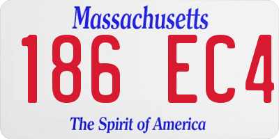 MA license plate 186EC4