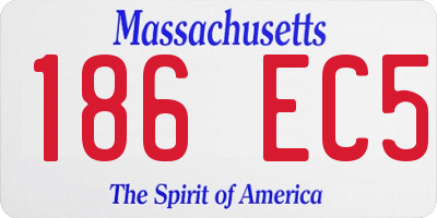 MA license plate 186EC5