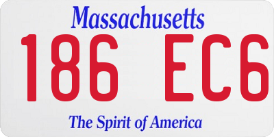 MA license plate 186EC6