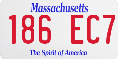 MA license plate 186EC7