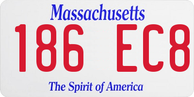 MA license plate 186EC8