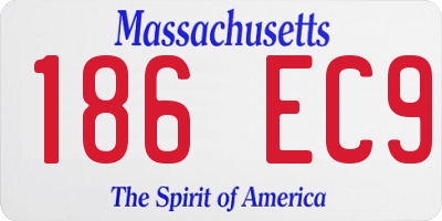 MA license plate 186EC9