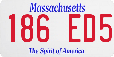 MA license plate 186ED5