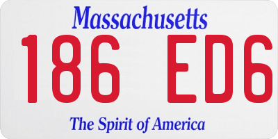 MA license plate 186ED6