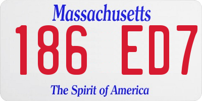 MA license plate 186ED7