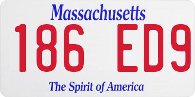 MA license plate 186ED9