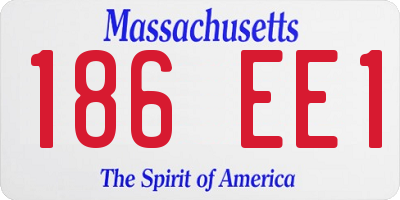 MA license plate 186EE1
