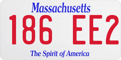 MA license plate 186EE2