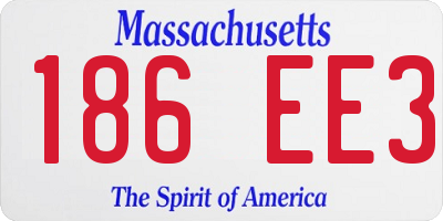 MA license plate 186EE3