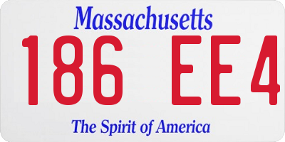 MA license plate 186EE4