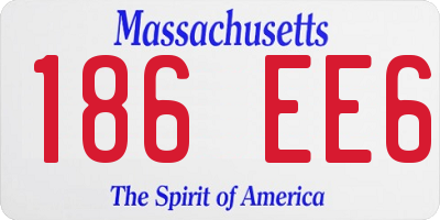 MA license plate 186EE6