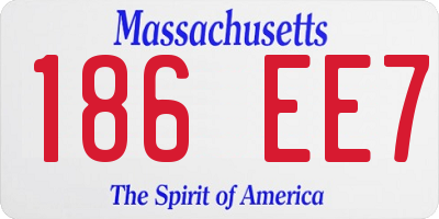 MA license plate 186EE7