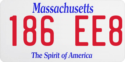 MA license plate 186EE8