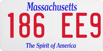 MA license plate 186EE9