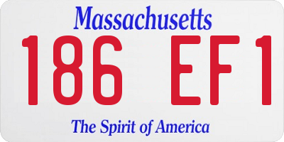 MA license plate 186EF1